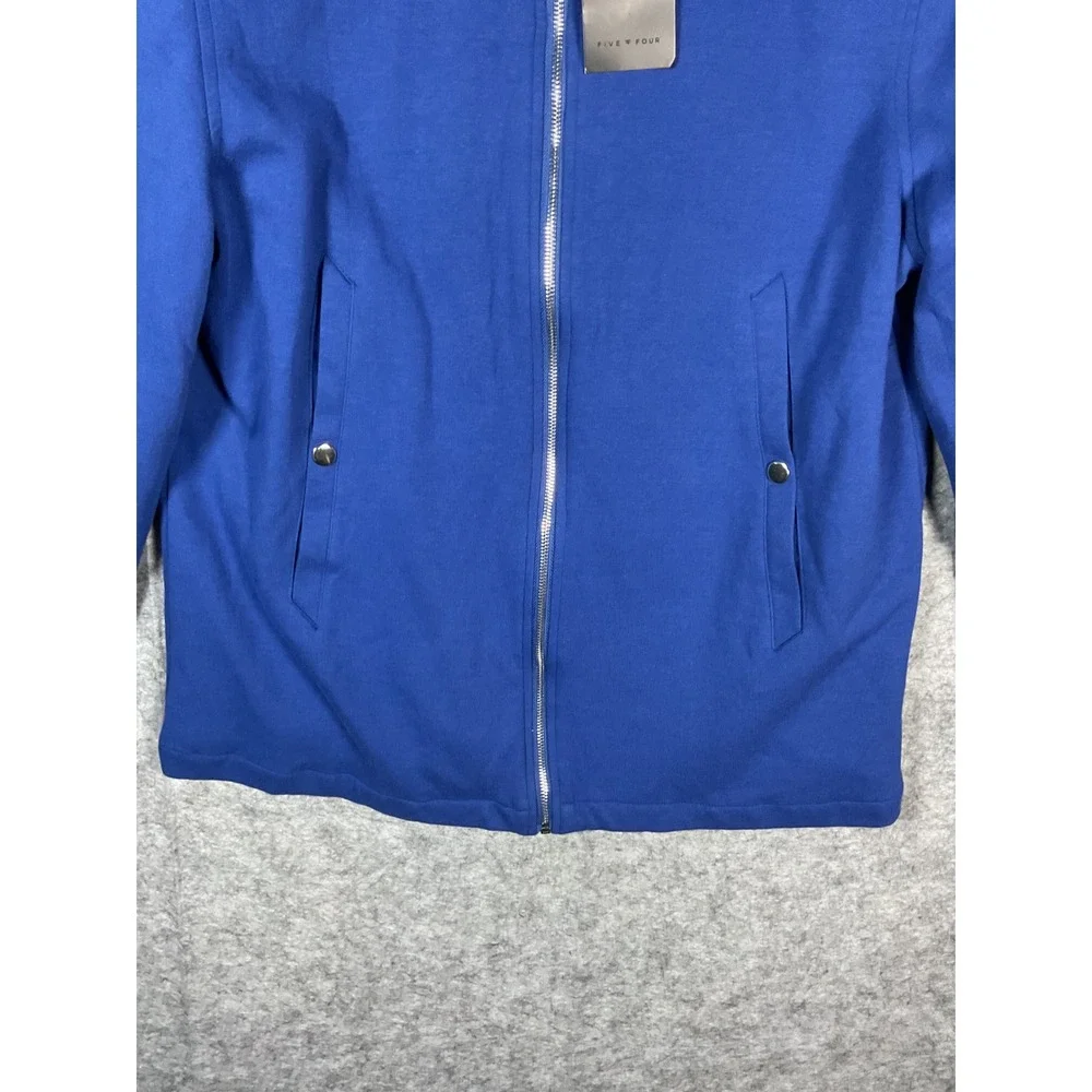 FIVE FOUR CAUFIELD Mens Blue Full Zip Hooded Jacket Large Style 018